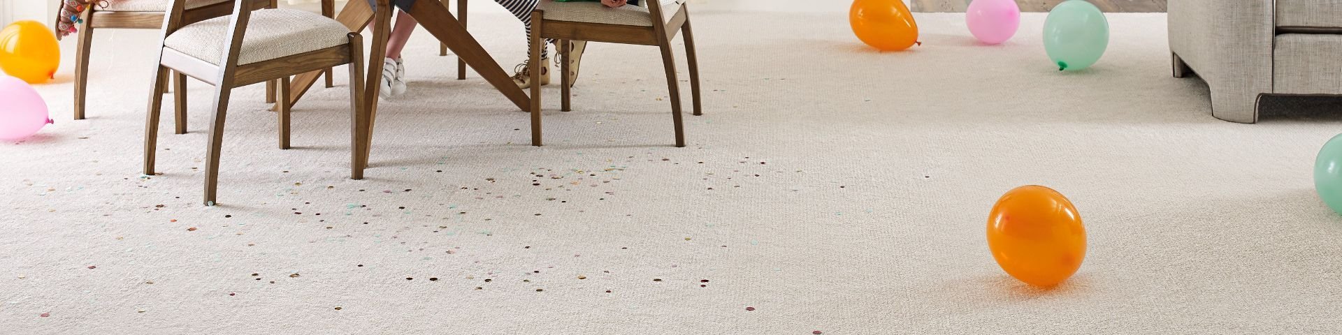 carpet with confetti and balloons - CONTRACTORS CARPET SOURCE, INC